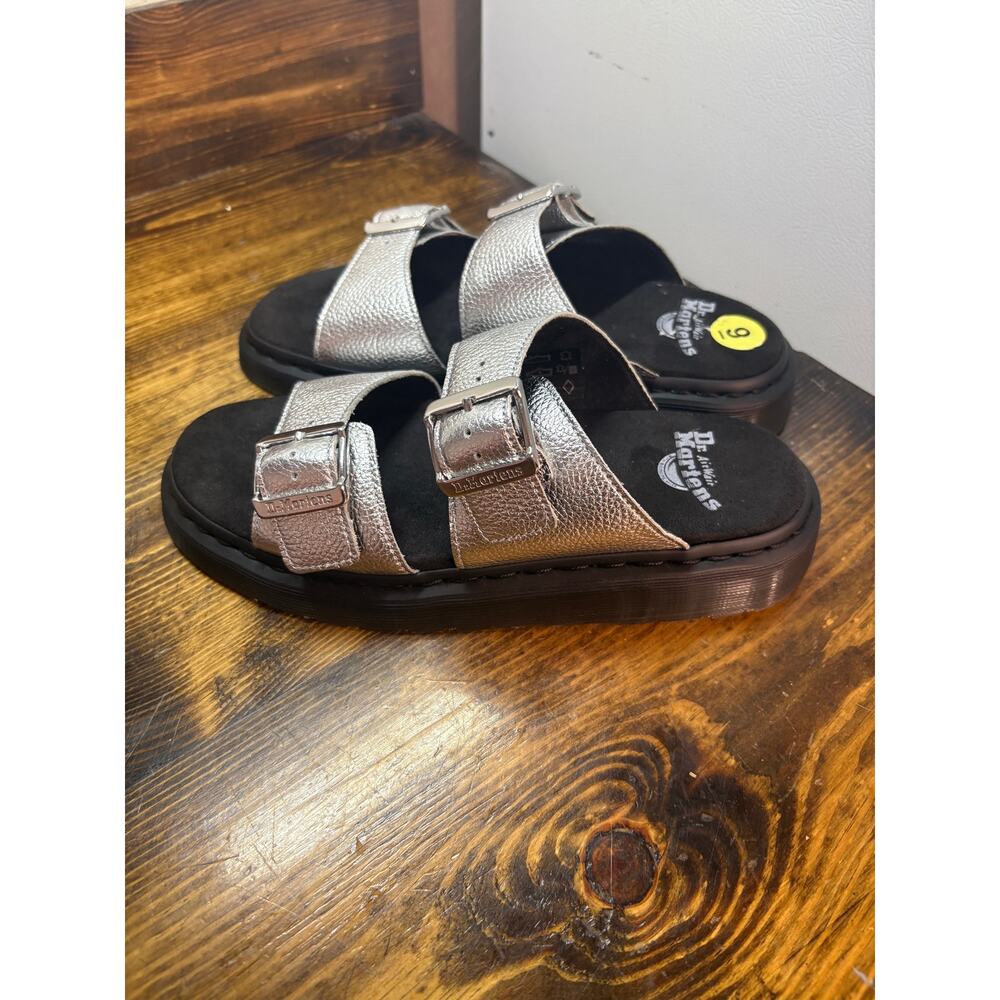 Doc Martens‎ Silver Metallic Slide Sandals Size 9